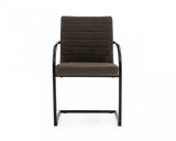 Set of Two Brown Faux Leather Industrial Dining Chairs - Homeroots - Flyclothing LLC