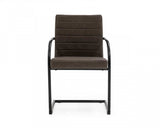 Set of Two Brown Faux Leather Industrial Dining Chairs - Homeroots - Flyclothing LLC