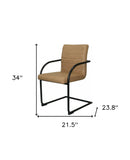 Set of Two Tan Faux Leather Industrial Dining Chairs - Homeroots - Flyclothing LLC
