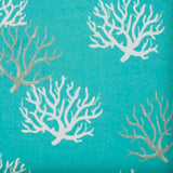 17" Aqua Gray and White Coral Indoor Outdoor Throw Pillow Cover