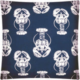 17" X 17" Navy Blue And White Zippered Throw Indoor Outdoor Pillow Cover - Homeroots