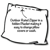 17" X 17" Navy Blue And White Zippered Throw Indoor Outdoor Pillow Cover - Homeroots