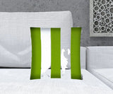 17" X 17" Green And Ivory Zippered Striped Throw Indoor Outdoor Pillow Cover - Homeroots