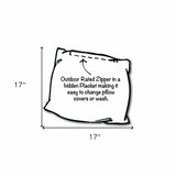 17" X 17" Light Gray Zippered Solid Color Throw Indoor Outdoor Pillow Cover - Homeroots