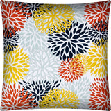 17" Yellow White and Orange Floral Indoor Outdoor Throw Pillow Cover - Homeroots