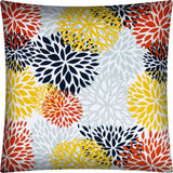 17" Yellow White and Orange Floral Indoor Outdoor Throw Pillow Cover - Homeroots