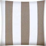 17" X 17" Taupe And Ivory Zippered Striped Throw Indoor Outdoor Pillow Cover - Homeroots