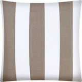17" X 17" Taupe And Ivory Zippered Striped Throw Indoor Outdoor Pillow Cover - Homeroots