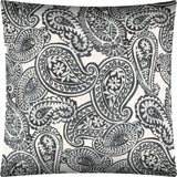 17" X 17" Gray And Cream Zippered Paisley Throw Indoor Outdoor Pillow Cover - Homeroots