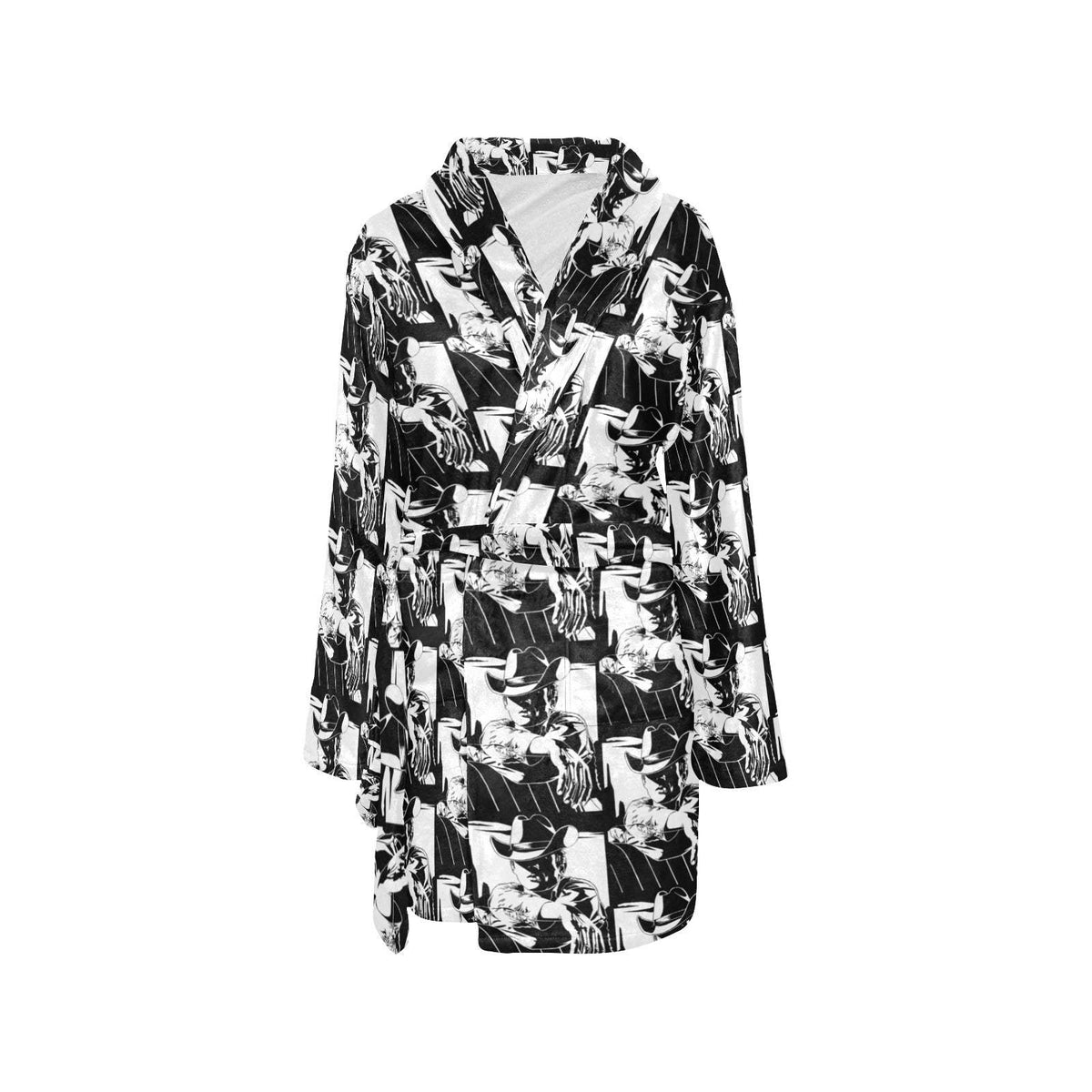 Baha Ranch Black White Cowboy Bath Robe - Baha Ranch Western Wear - Flyclothing LLC