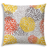 20" X 20" Gray Yellow And White Zippered Polyester Floral Throw Pillow Cover - Homeroots