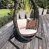 20" X 20" Red And Aqua Green Zippered Polyester Floral Throw Pillow Cover - Homeroots