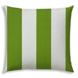 20" Green and Ivory Striped Indoor Outdoor Throw Pillow Cover - Homeroots