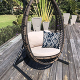 20" Navy Gray and White Damask Indoor Outdoor Throw Pillow Cover - Homeroots