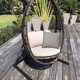 20" Taupe and White Striped Indoor Outdoor Throw Pillow Cover - Homeroots