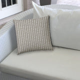 20" Taupe and White Striped Indoor Outdoor Throw Pillow Cover - Homeroots