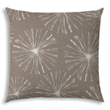 20" Taupe and White Starburst Fireworks Indoor Outdoor Throw Pillow Cover - Homeroots