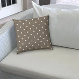 20" Taupe and White Polka Dot Indoor Outdoor Throw Pillow Cover - Homeroots