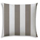 20" Taupe and Ivory Striped Indoor Outdoor Throw Pillow Cover - Homeroots