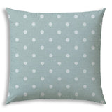 20" X 20" Seafoam And White Zippered Polyester Polka Dots Throw Pillow Cover - Homeroots