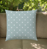 20" X 20" Seafoam And White Zippered Polyester Polka Dots Throw Pillow Cover - Homeroots