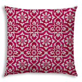 20" X 20" Magenta Zippered Stencil Indoor Outdoor Throw Pillow Cover - Homeroots