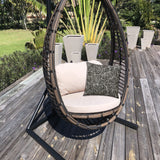 20" Black and Gray Indoor Outdoor Throw Pillow Cover - Homeroots
