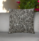20" Black and Gray Indoor Outdoor Throw Pillow Cover - Homeroots