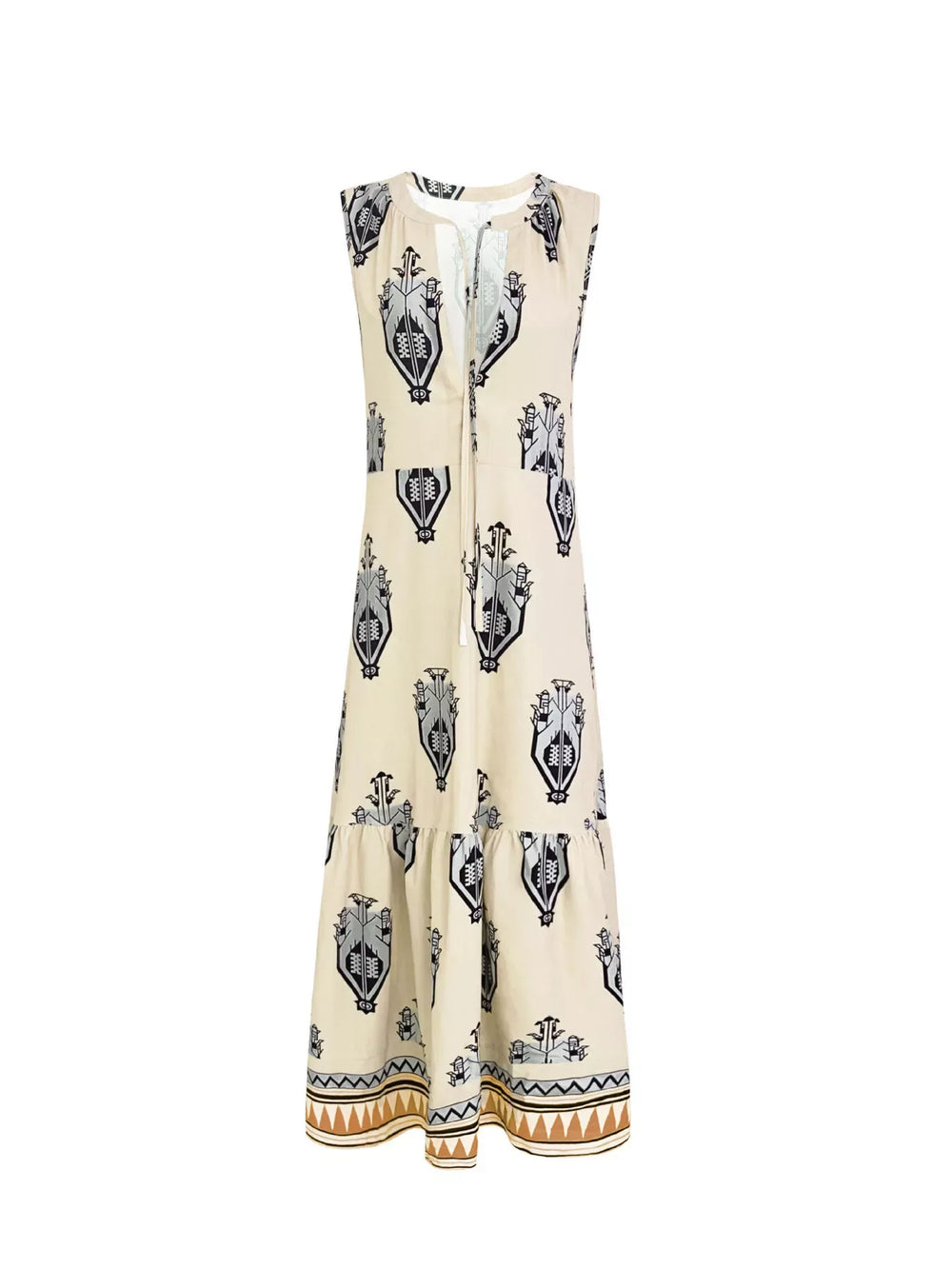 Printed Sleeveless Maxi Dress - Trendsi - Flyclothing LLC