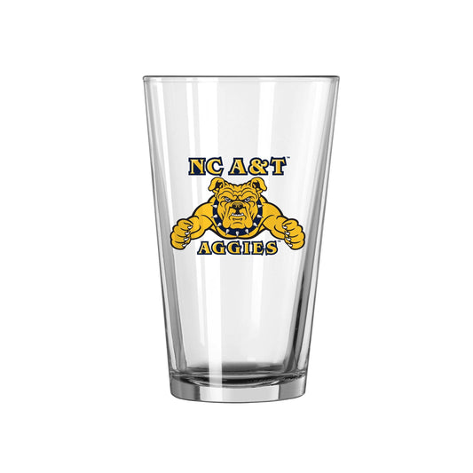 NC A&T State 16oz Logo Pint Glass - Logo Brands - Flyclothing LLC
