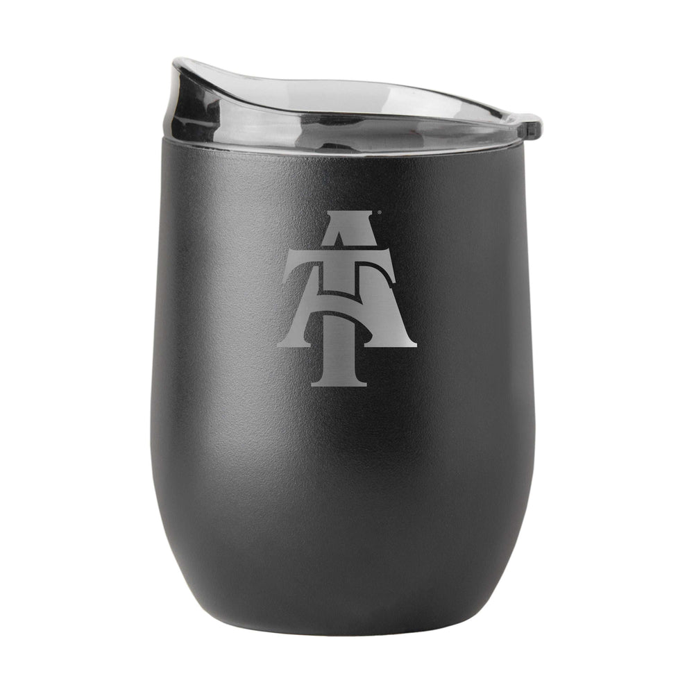 NC A&T State GunMetal 16oz Black Powder Curved Beverage - Logo Brands - Flyclothing LLC