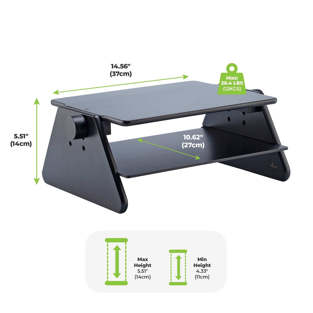 Modern Black Adjustable Three Level Ergonomic Monitor Stand - Homeroots - Flyclothing LLC