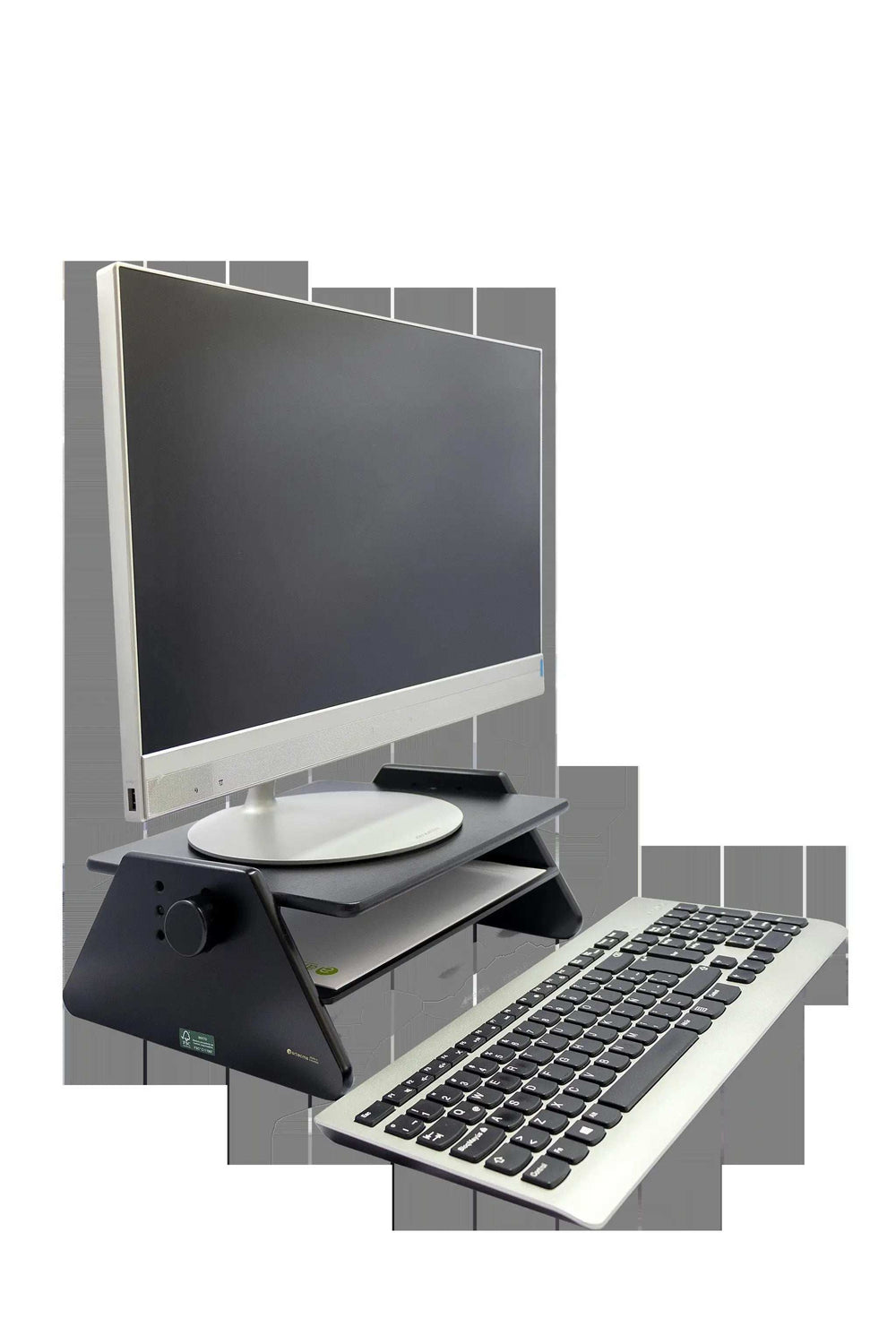 Modern Black Adjustable Three Level Ergonomic Monitor Stand - Homeroots - Flyclothing LLC