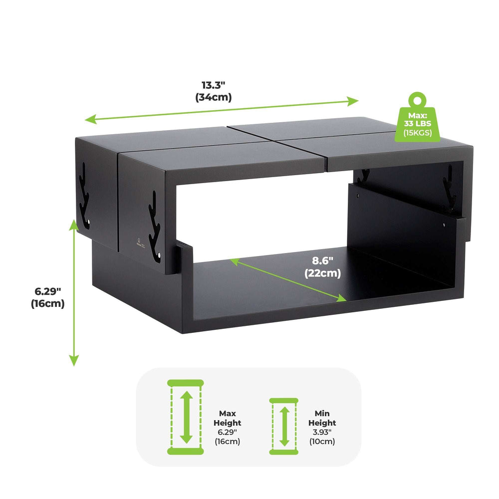 Black Adjustable Five Level Ergonomic Monitor Stand - Homeroots - Flyclothing LLC