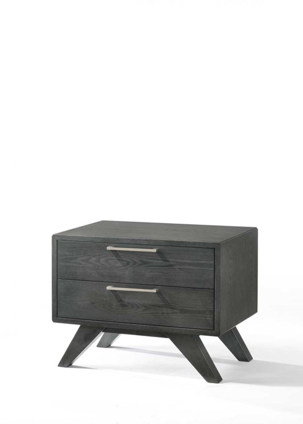 Modern Gray Wash Nightstand with Two Drawers - Homeroots