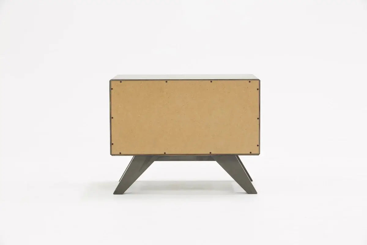 Modern Gray Wash Nightstand with Two Drawers - Homeroots - Flyclothing LLC