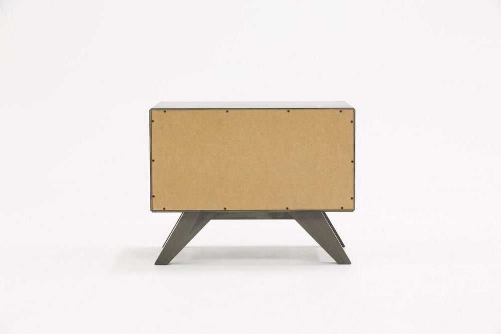 Modern Gray Wash Nightstand with Two Drawers - Homeroots - Flyclothing LLC