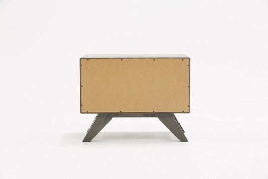 Modern Gray Wash Nightstand with Two Drawers - Homeroots - Flyclothing LLC