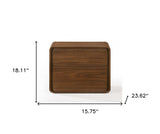 Modern Walnut Brown Nightstand with Two Drawers - Homeroots - Flyclothing LLC