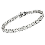 47302 - Rhodium Brass Bracelet with AAA Grade CZ in Clear - Alamode - Flyclothing LLC