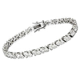 47302 - Rhodium Brass Bracelet with AAA Grade CZ  in Clear - Alamode