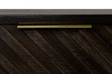 Classic Chevron Dark Brown Nightstand with Two Drawers - Homeroots - Flyclothing LLC