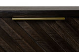 Classic Chevron Dark Brown Nightstand with Two Drawers
