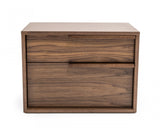 Modern Light Brown Walnut Nightstand with Two drawers - Homeroots