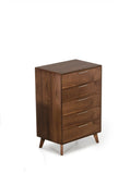 30" Walnut Solid Wood Five Drawer Chest - Homeroots