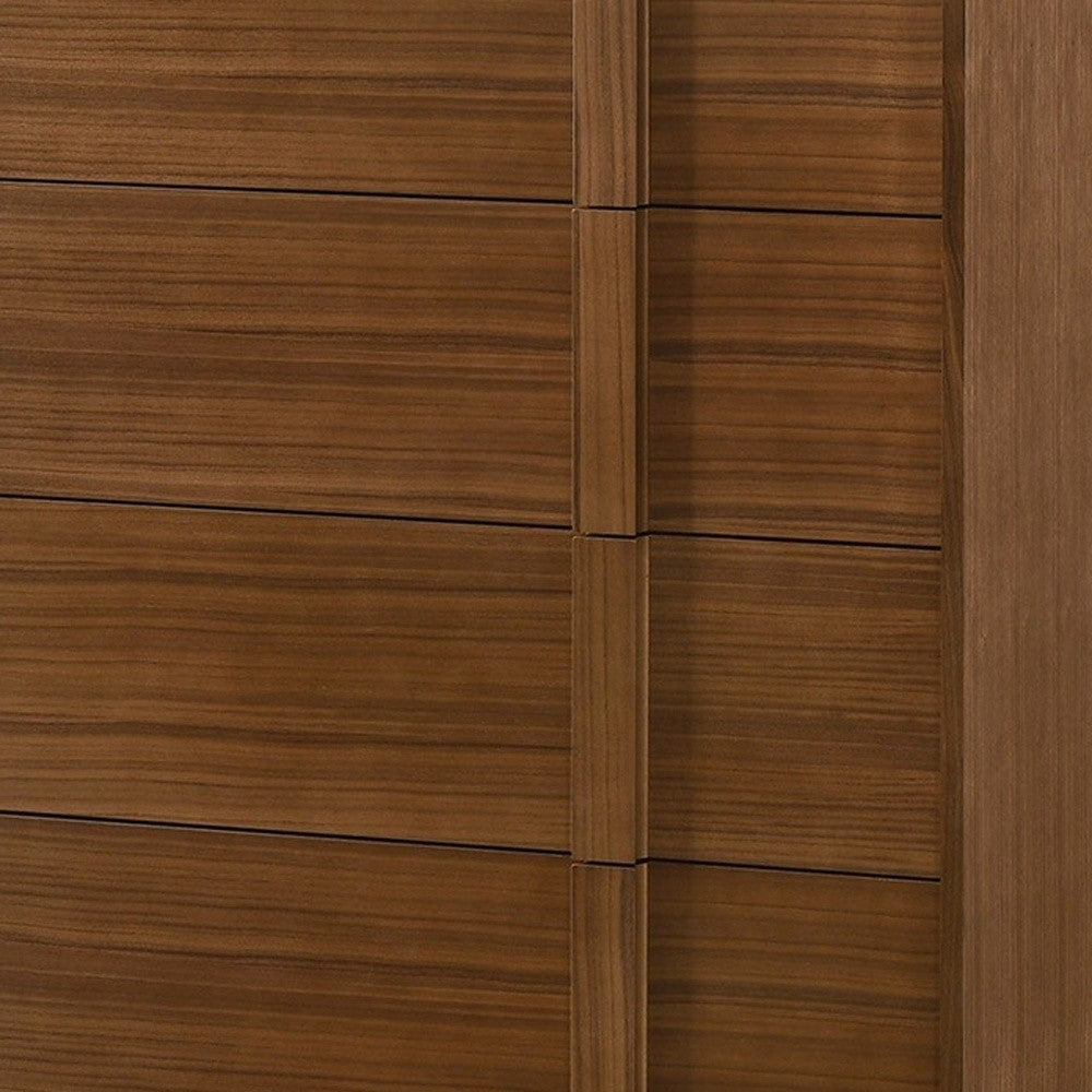 36" Walnut Brown Wood Contemporary Five Drawer Dresser - Homeroots - Flyclothing LLC