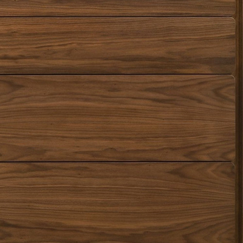 35" Walnut Solid Wood Five Drawer Chest - Homeroots - Flyclothing LLC