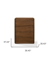 35" Walnut Solid Wood Five Drawer Chest - Homeroots - Flyclothing LLC