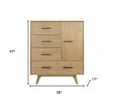 39" Walnut Solid Wood Four Drawer Gentlemans Chest - Homeroots