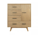 39" Walnut Solid Wood Four Drawer Gentlemans Chest - Homeroots